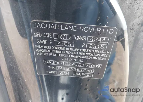 2018 Jaguar F-Type 296Hp z USA, uszkodzony, nr VIN SAJDD1GX4JCK51989